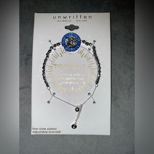 Unwritten Blue Enamel "Saint Christopher Protect Us" Beaded Bolo Bracelet